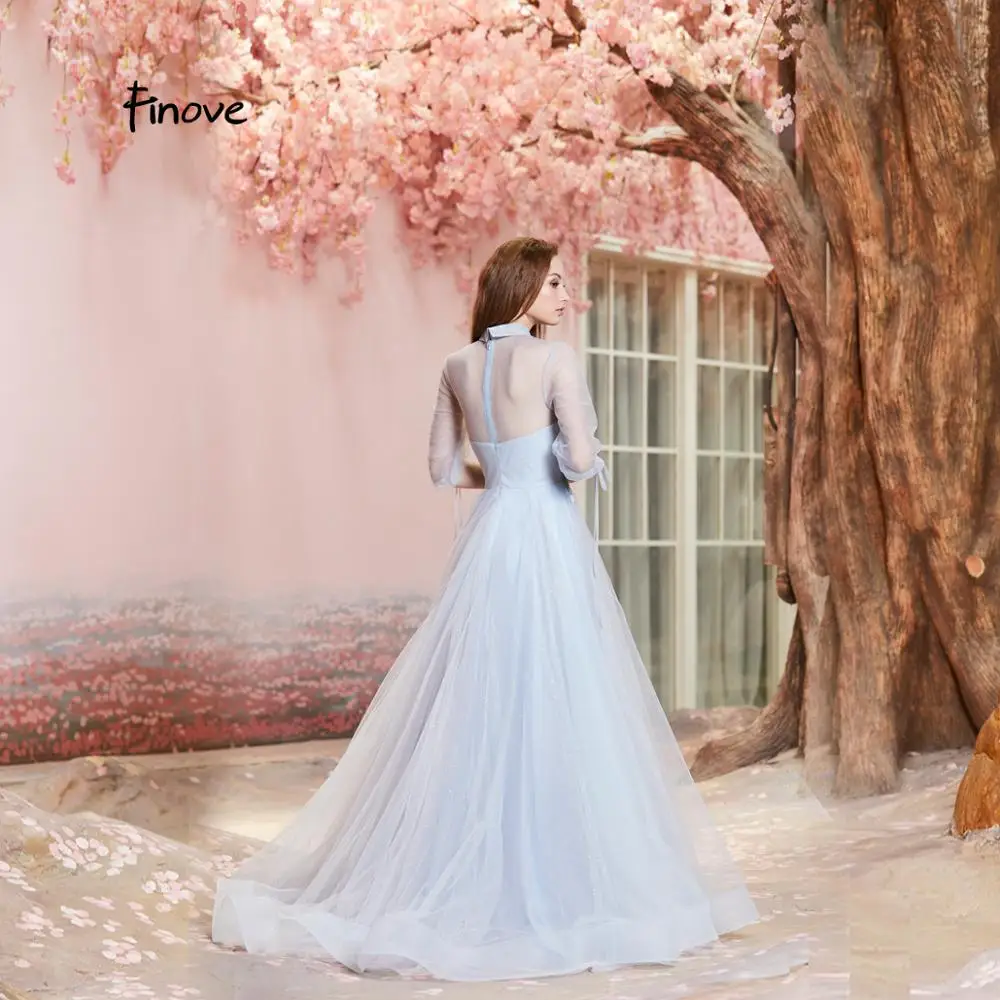 Платье вечернее ТРАПЕЦИЕВИДНОЕ голубое из фатина | Свадьбы и торжества