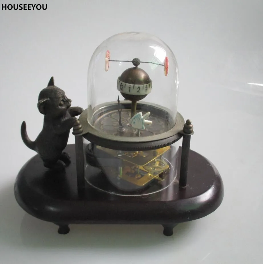 Бронзовые механические часы с деревянной подставкой рамка механический часовой