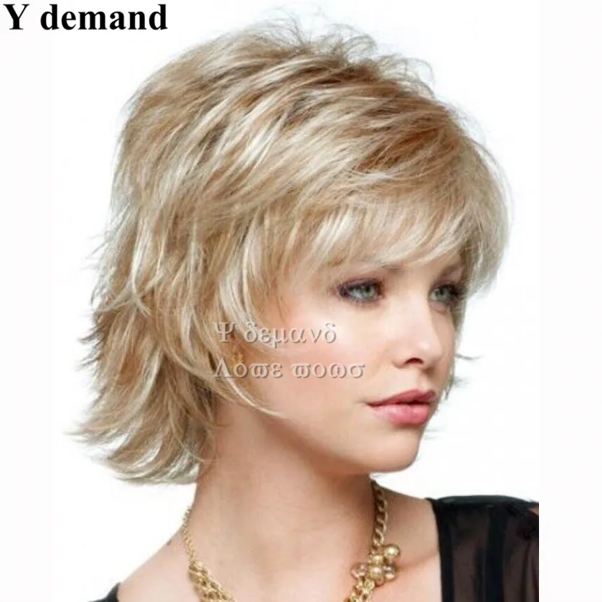 1 ШТ. Синтетические Невысокая блондинка боб Парик Для Афро-Американских Женщин