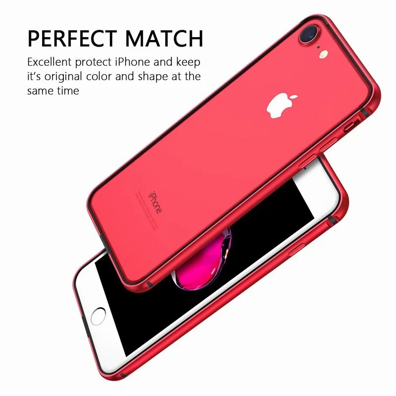 Ascromy, чехол для iPhone 8, алюминиевый, ТПУ, силиконовый, гибридный, противоударный, бампер, чехол для iPhone 7 Plus, 8, 8 Plus, 7 Plus, металлическая рамка, бампер