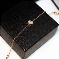 yunruo aaa cubic zircon crystal bracelets women titanium steel rose gold color exteneded link chain valentines gift for girl