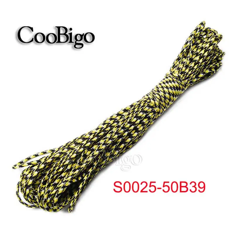 1 шт 50ft Dia.2mm Strand Core Paracord браслет талреп Кемпинг веревка для выживания парашют шнур# S0025-50A/B(Mix-s