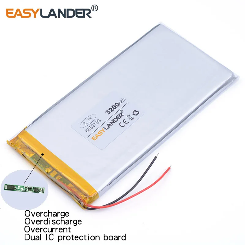 6052103 3 7 V 3200mAh литиевая полимерная аккумуляторная батарея 6 мм * 52 103 для планшетных