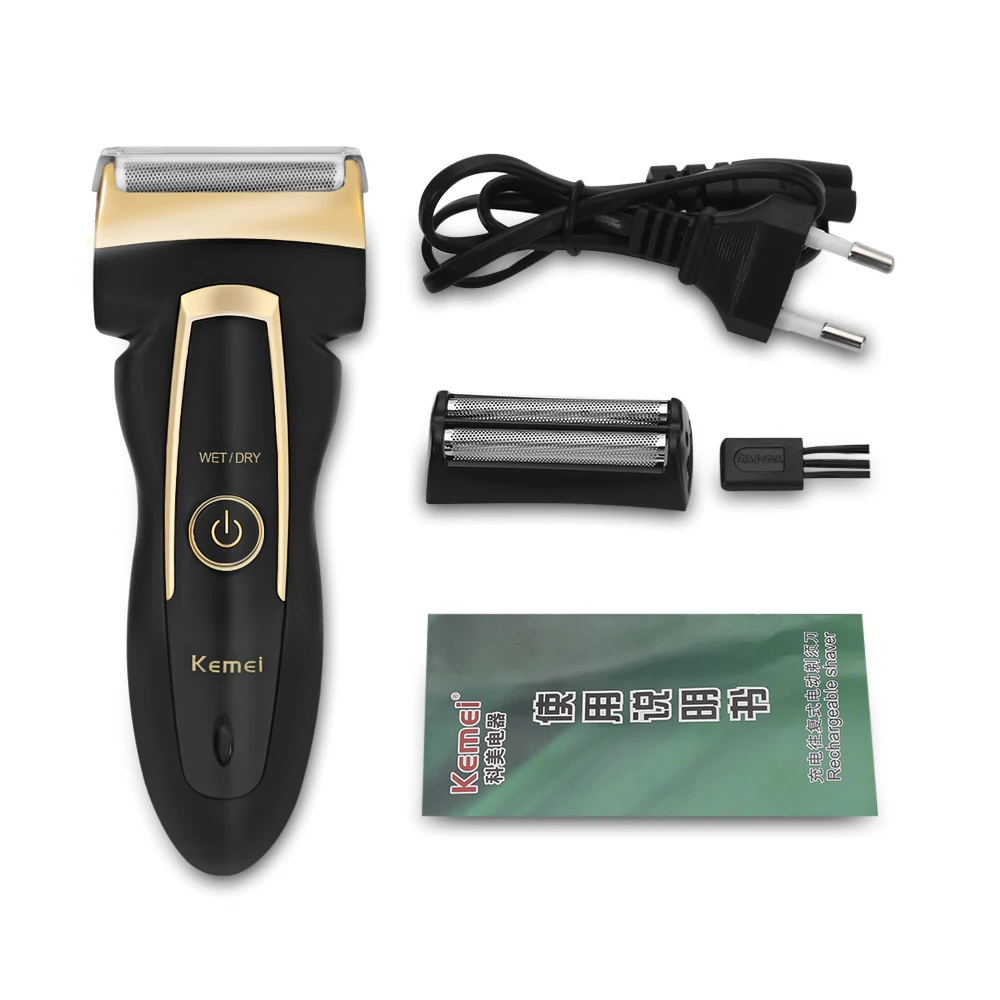 Kemei 3D двойные плавающие головки Электробритвы для мужчин перезаряжаемые