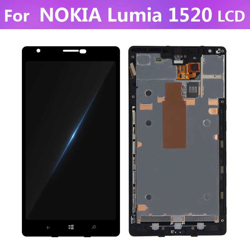 Для Nokia Lumia 1520 RM-937 RM-940 ЖК сенсорный экран дигитайзер дисплей запасные части в сборе с рамкой