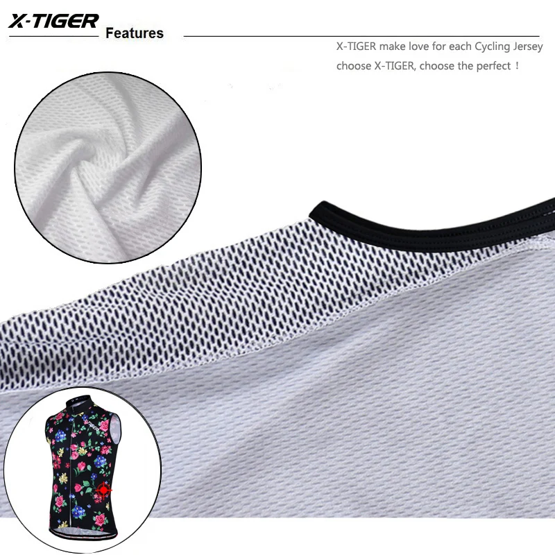 Велосипедная одежда X Tiger из 100% полиэстера жилет без рукавов для езды на