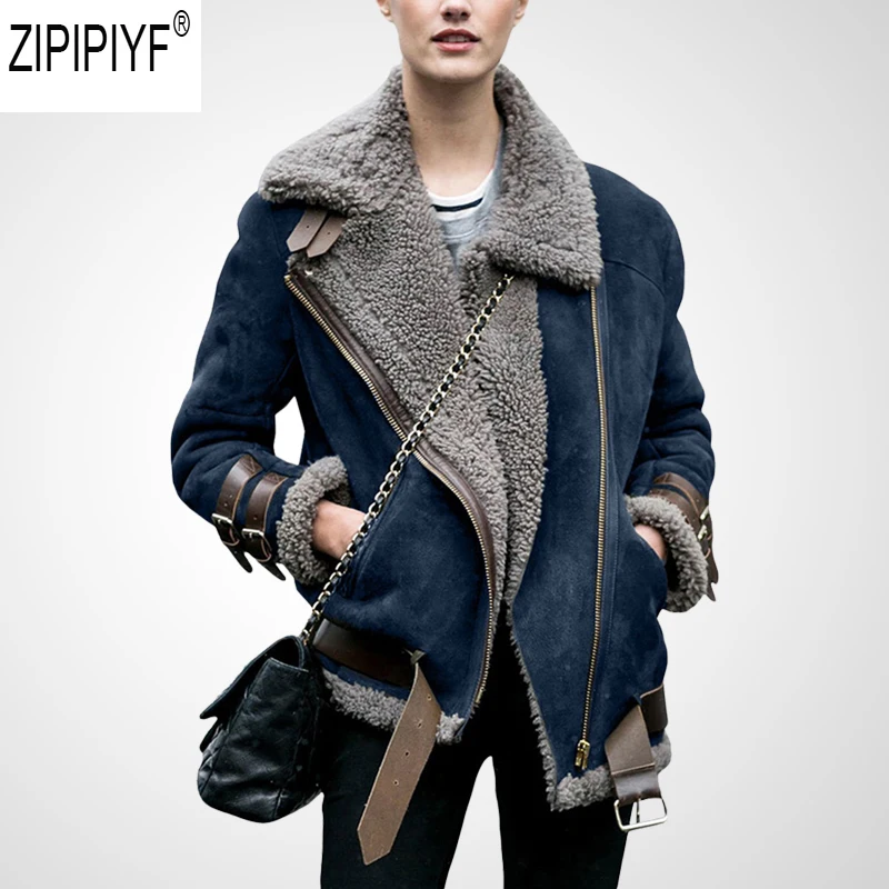 Модное зимнее пальто Для женщин отложным воротником с длинным рукавом карман на