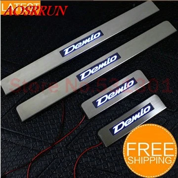 

for LED Stainless Steel Door Sill Scuff Plate for Mazad Demio 2 2007-2012 emblems car accessories car-styling Car Interior