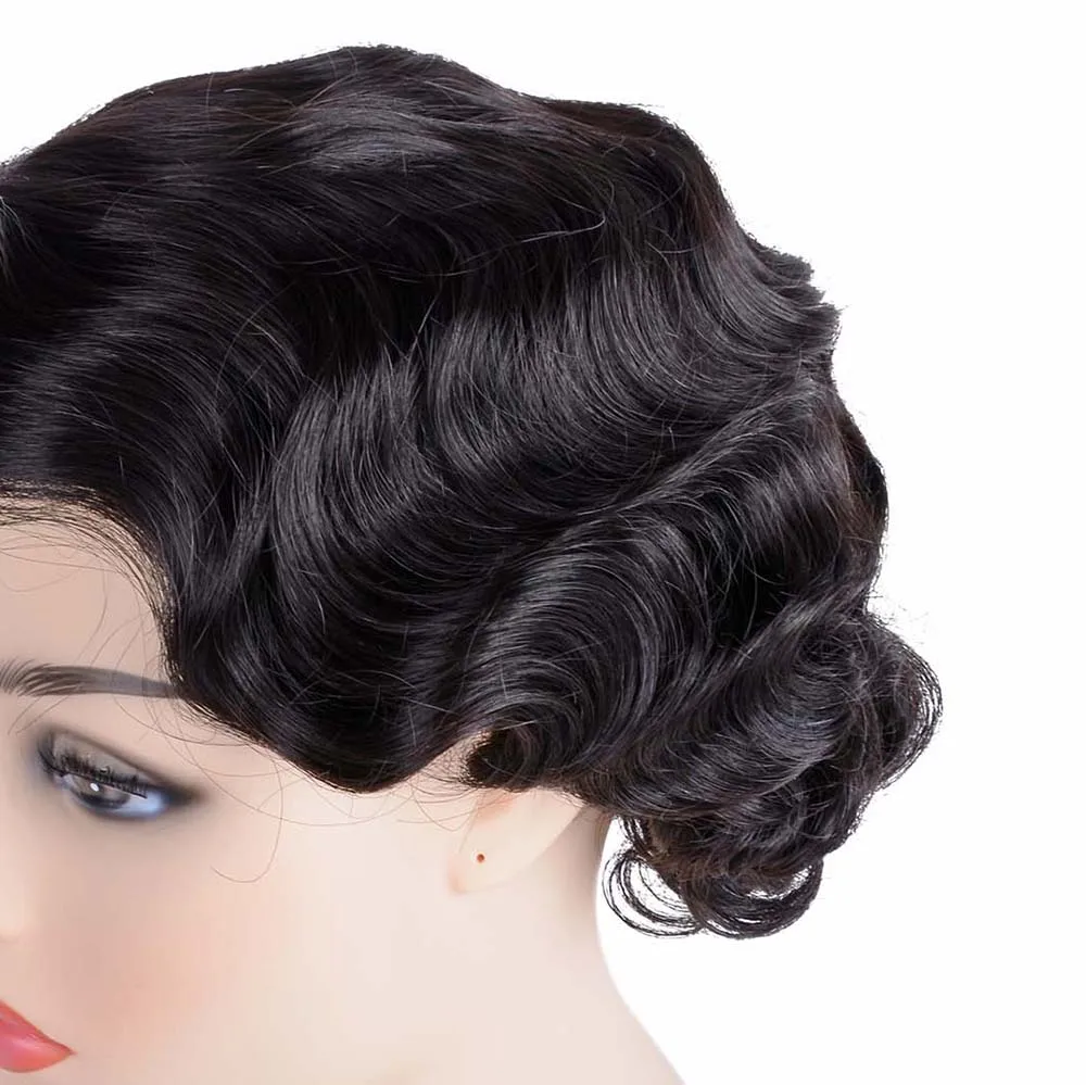 Парик Eva Green для костюма Мисс Перегрин для взрослых женщин с винтажными короткими кудрями в стиле 1920-х годов для Хэллоуина.