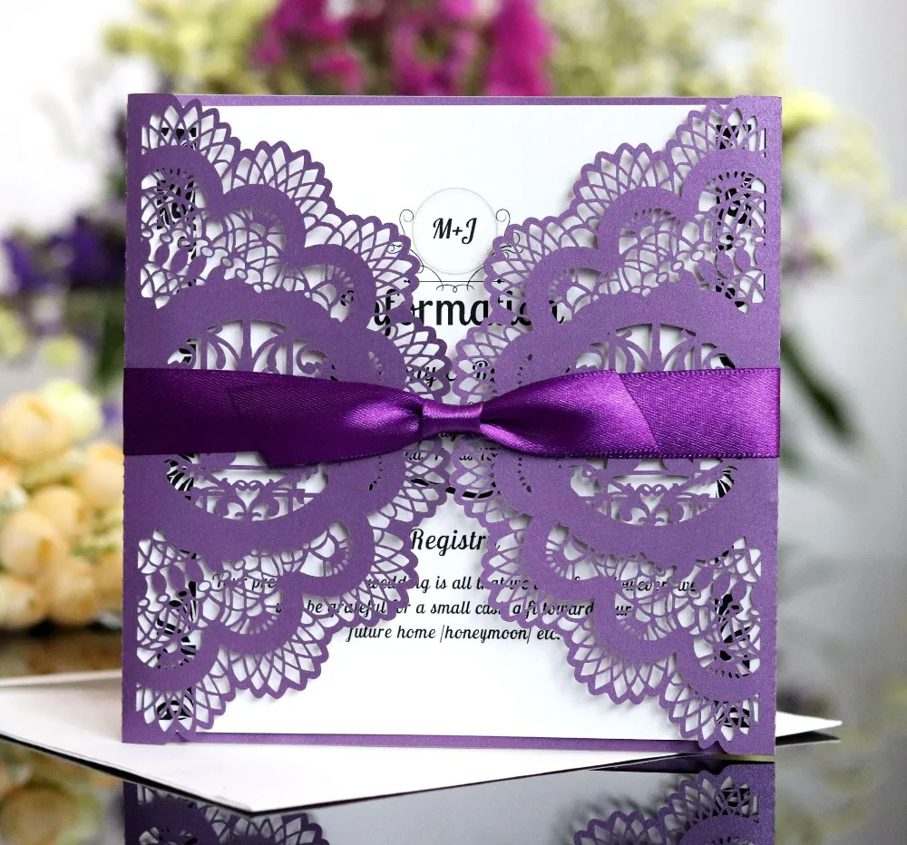 Новое поступление 100 шт./лот свадебные пригласительные открытки с цветами