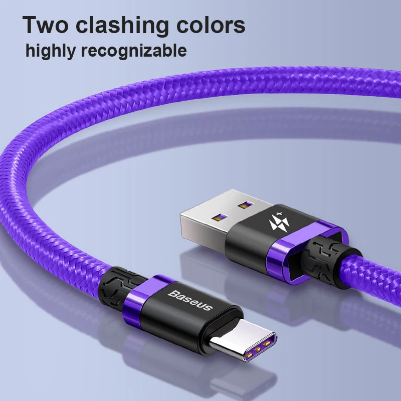 Baseus 5A Flash Supercharge usb type C кабель для huawei P20 Pro mate 20 Quick Charge type C зарядный кабель для Xiaomi Note 7
