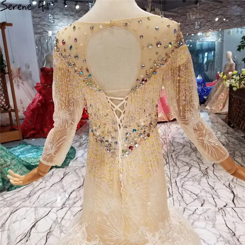 Настоящая фотография свадебные платья русалки с длинными рукавами роскошный