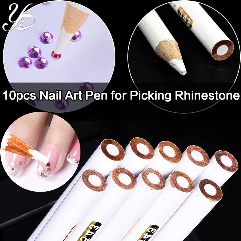 Карандаш для дизайна ногтей Yiday с белым воском карандаш украшения Стразы