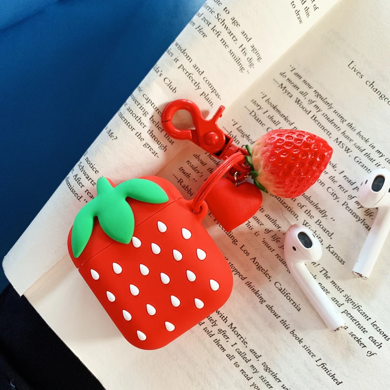 Комплект наушников GlamPhoneCase клубничный чехол AirPods для iphone XS Max XR 8 8plus 7 7plus 6/6S