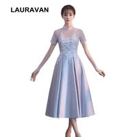 special occasion high neck gray satin prom teal length ball gown dress short formal women gowns dresses vintage 2020 new arrive