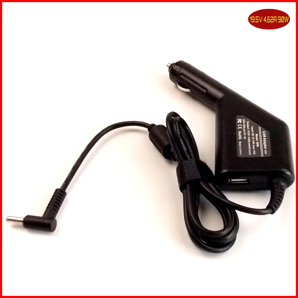 Автомобильное зарядное устройство 19 5 V 4.62A 90W + USB порт для HP Pavilion 14 e024tx e023tx Q117 Q118 15