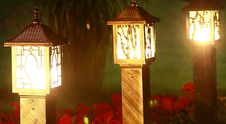 Retro Garden Light Plum Blossom Lawn Lamp Outdoor Waterproof LED Lights For Garden Path Light Aluminum Outdoor Tuinverlichting