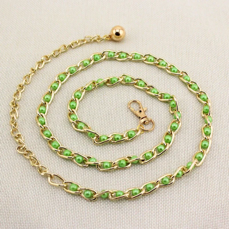 2017 новая мода металлическая жемчужная цепочка для платья милые яркие цвета