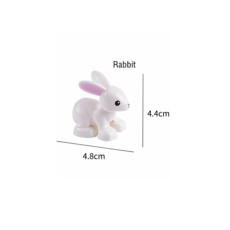 rabbit Животные модели серии Фигурки большие Кирпичи Строительные животные мир совместим с Duploed блоки детские развивающие игрушки Детский подарок - Цвет: rabbit