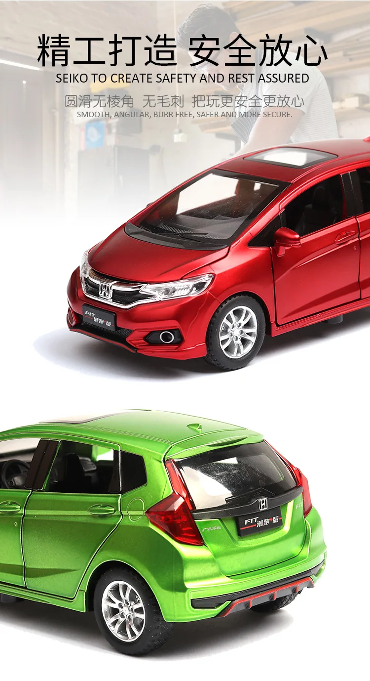Литье под давлением 1:32 Honda Fit модель автомобиля из металлического сплава автомобиля моделирование оттягивание автомобилей игрушки для детей Подарки для детей