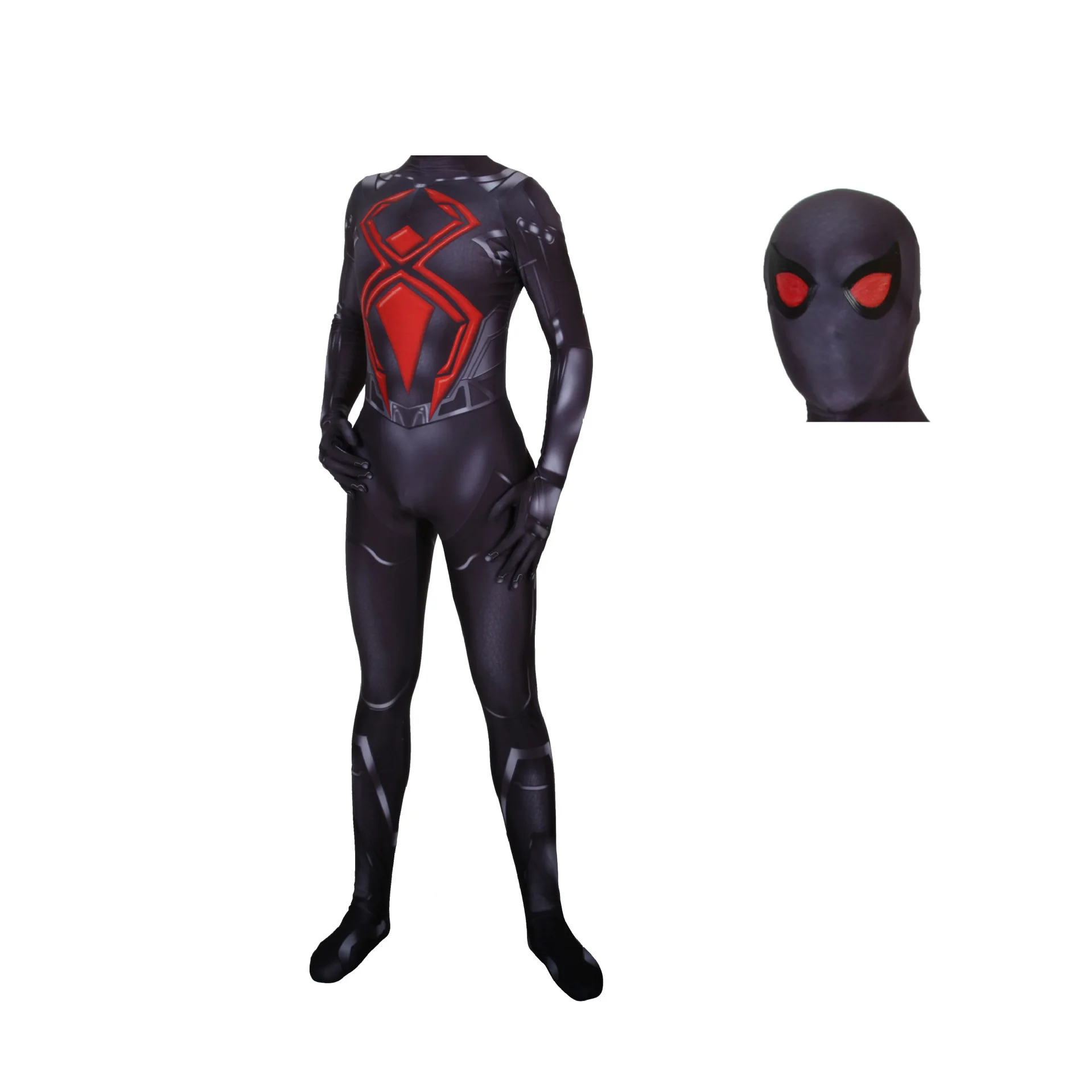 Adult kids Marvel PS4 game Dark Black Warsuit Spider-Man Cosplay tights costume Halloween role-playing bodysuit jumpsuit JQ-1378 |