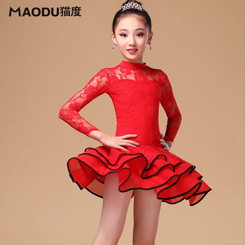 2017 новые модные весенние детские Костюмы для латиноамериканских танцев Танцы