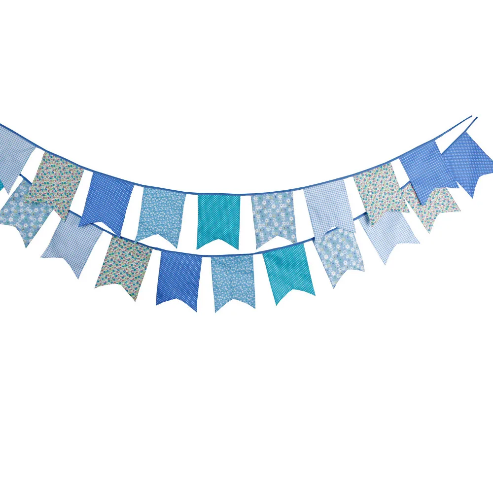 

1 шт., 3,5 м, 12 флагов, Синий тканевый флаг, украшение для дома на день рождения детей, баннер, инструмент для фотосъемки, уличные свадебные прин...