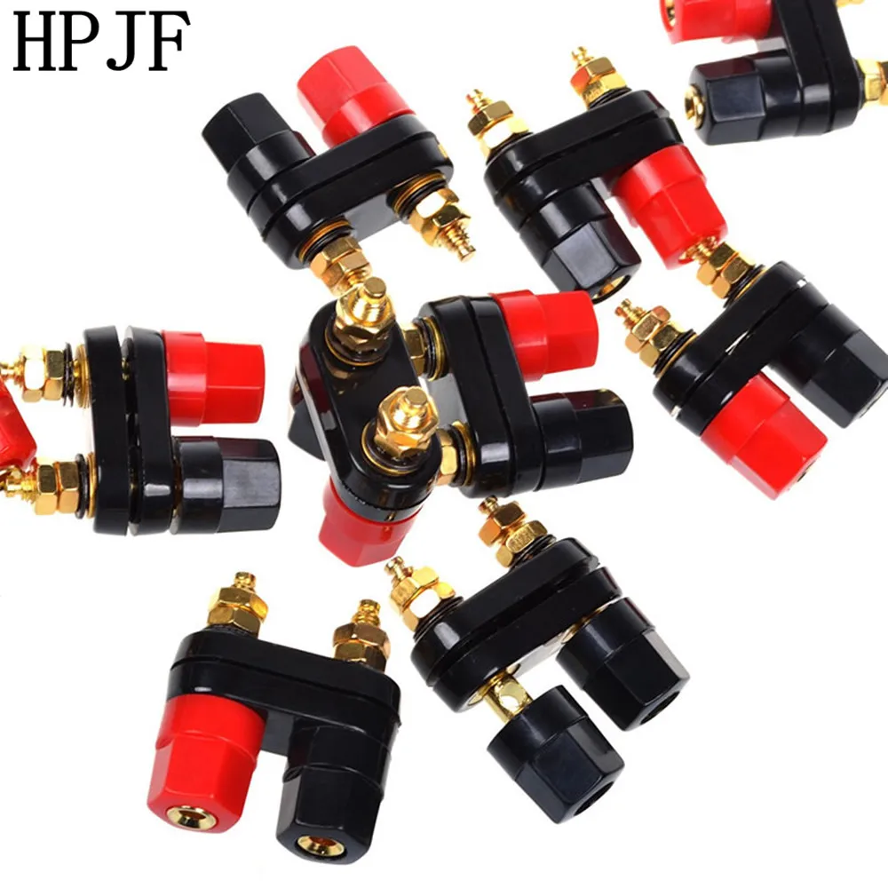 2pcs/lot Connecter Banana Plug Gold Plate Red Black Connector Terminal Plugs Binding Post in Wire Connectors 4MM | Обустройство дома