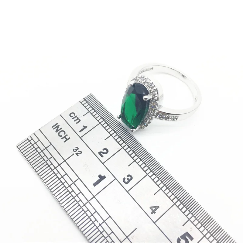 

FAHOYO 925 Sterling Silver Hight Quality Green Zircon For Women Jewelry Sets Bracelet Necklace Pendant Earrings Ring
