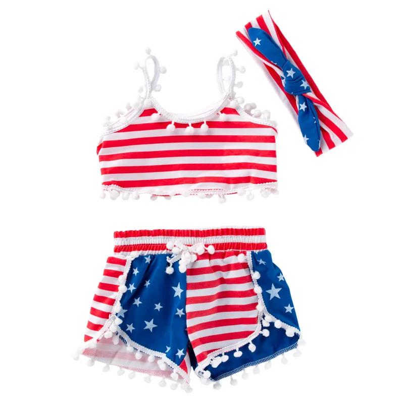 

Summer Baby Clothes Vest + PP Shorts Pants +Headband Set Baby Clothing Suit Girl/Boy Clothes