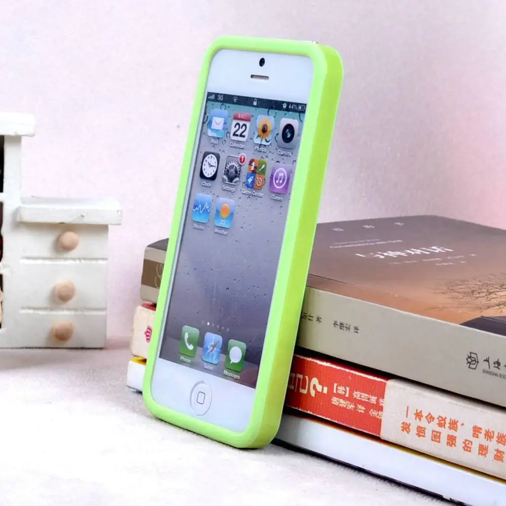 green Однотонный ТПУ pc силиконовый защитный бампер для iphone 5 5s SE защитный чехол для сотового телефона чехол 10 цветов s - Цвет: green