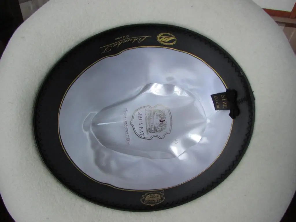 Шляпа Женская шерстяная с большими полями элегантная белая ретро шляпа в