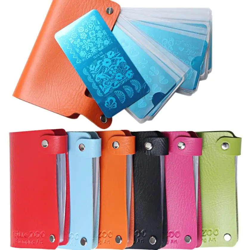 Простой и модный дизайн 24 слота Стикеры для ногтей штамповки пластины Ручка