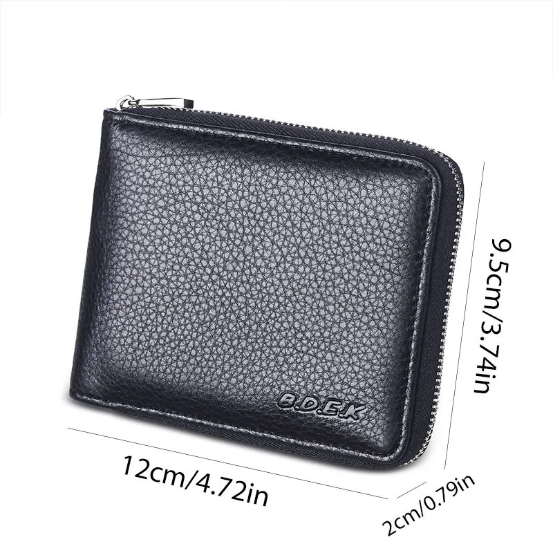 Black Real Genuine Leather Wallet Men Zipper Handbag Business Credit Cards Holder Coins Pures Billetera Monedero portefeuille | Багаж и