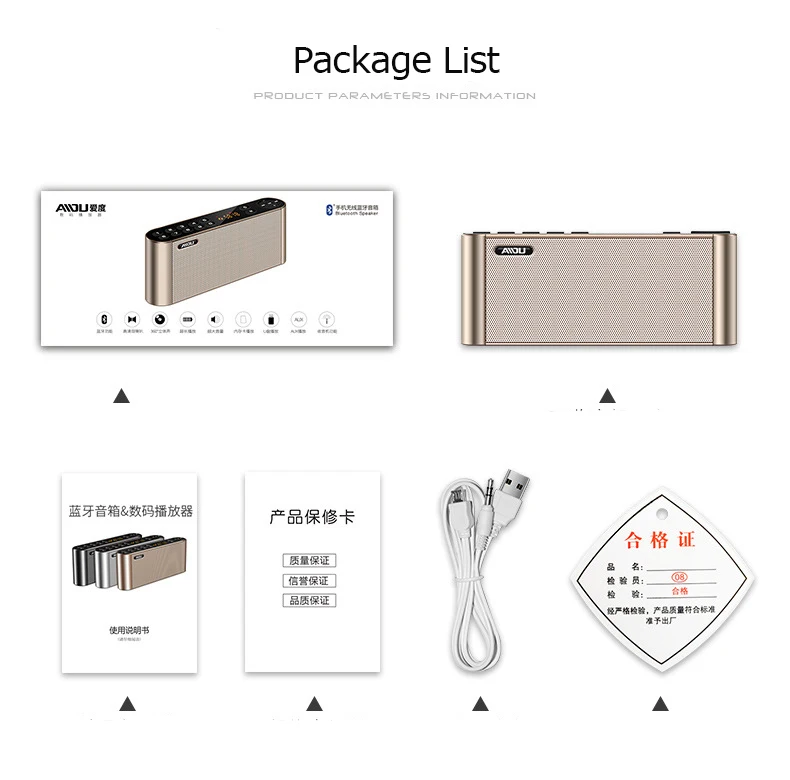 

Q8 Bluetooth Speaker Portable Wireless Handsfree Pocket Audio dual Speaker Subwoofer HiFi Led Display Speaker with Mic TF FM