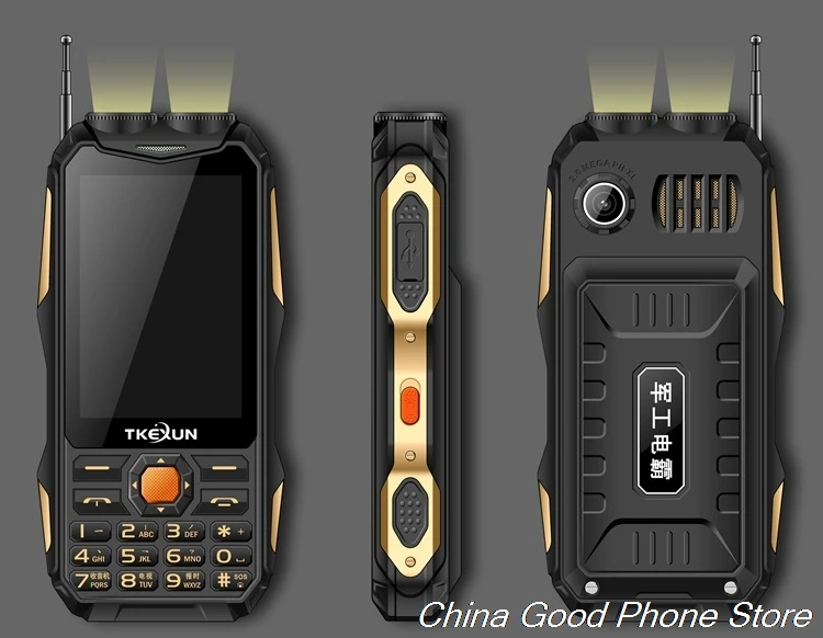 Analog TV Phone Big Battery Power Bank Supper Dual Flashlight 3.5inch Touch Screen Dual Sim Mobile Cellphone TKEXUN Q8