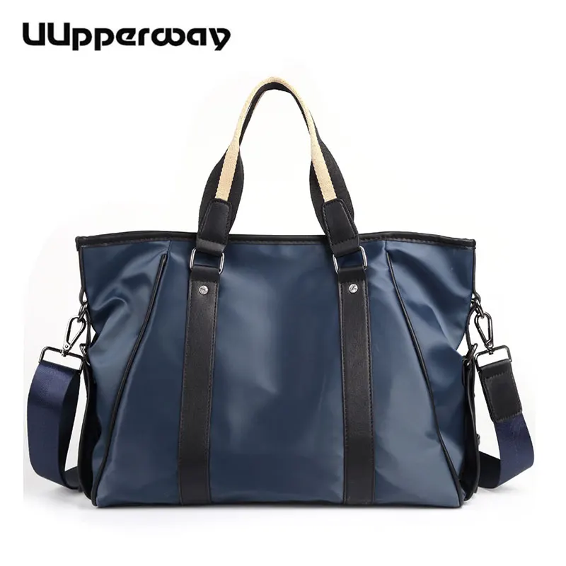 

Fashion Men Handbag Black Blue Nylon Fabric Business Briefcase Casual Single Shoulder Bag Large Capacity Male College Schoolbags