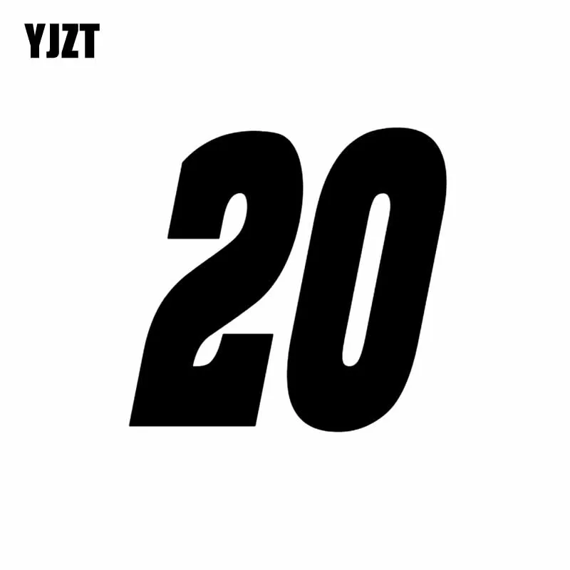

YJZT 12.5CM*12CM Interesting Number 20 Vinyl High-quality Car Sticker Decoration Decal Black/Silver C11-0837