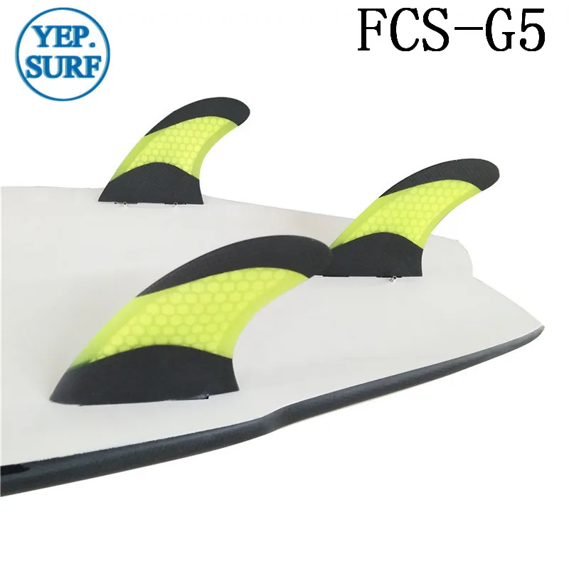 Выпрямитель для серфинга FCS G5 плавники желтого цвета из стекловолокна плавник с