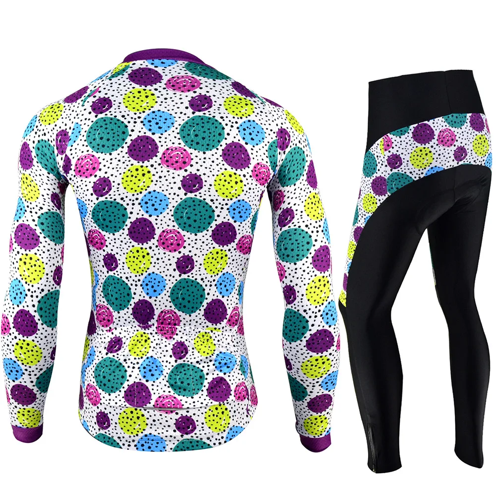 BXIO, Женская цветная велосипедная одежда, Ropa Ciclismo Mujer, зимняя велосипедная одежда с длинным рукавом, набор одежды, гелевая Подушка, велосипедная одежда, BX-176