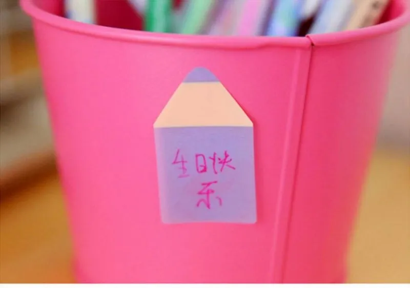 1 Набор, милый карандаш ярких цветов, Липкие заметки, Kawaii Post It, блокнот с 15 см линейками, для офиса, школы, сделай сам, канцелярские принадлежности