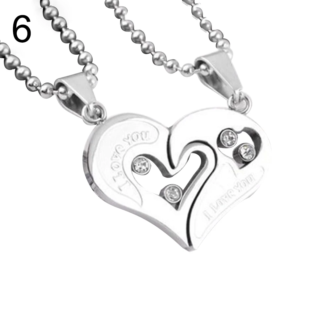 2 шт./компл. романтичное ожерелье с подвеской в виде сердца надписью I Love You