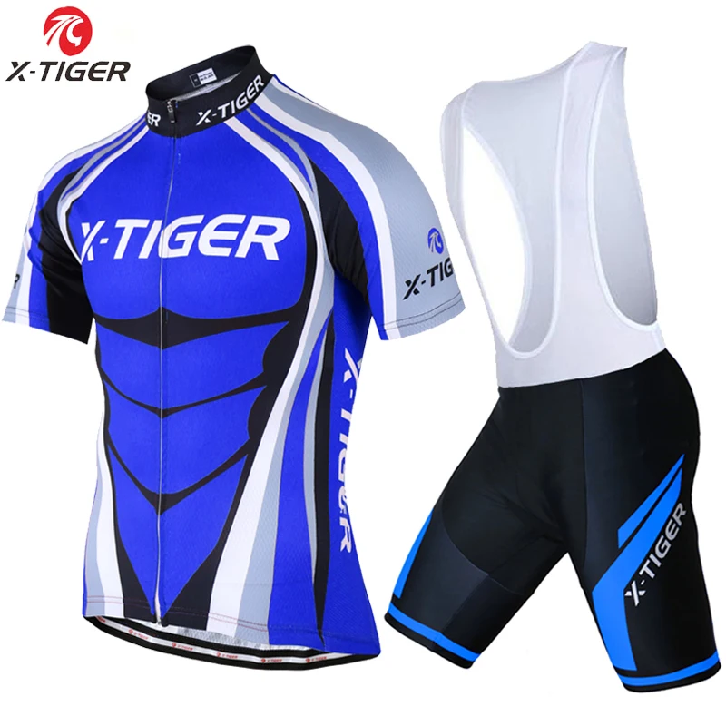 X-TIGER Pro летняя одежда для велоспорта Комплект Джерси для горного велоспорта Ropa Ciclista Hombre Maillot Ciclismo комплект из Джерси для шоссейного велосипеда - Цвет: Jersey and bib Pants