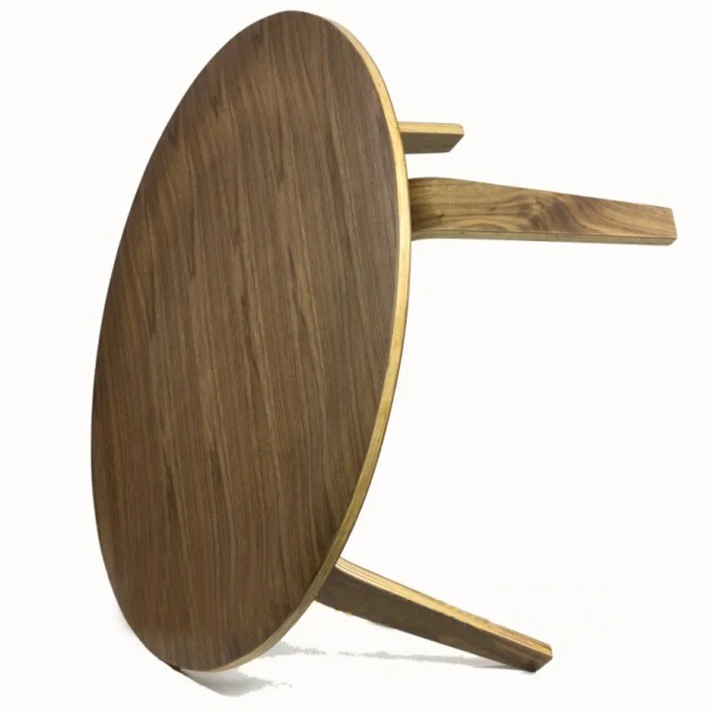 Круглый стол из фанеры орехового дерева журнальный столик DIA86 * H40CM|plywood table|coffee