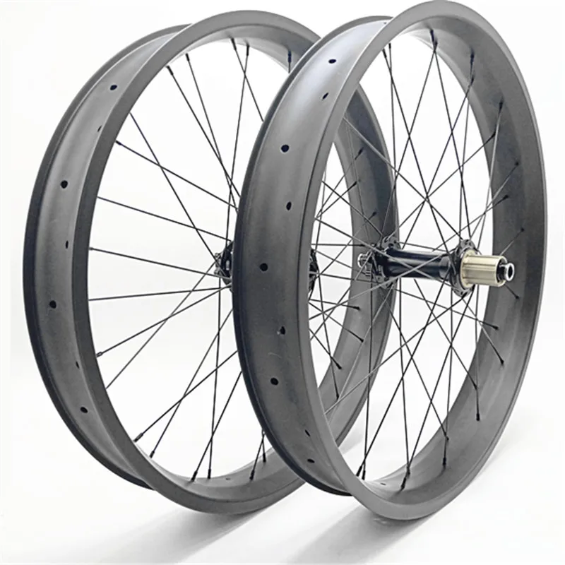 Бесплатная доставка колеса для велосипеда из карбона 80 мм 26er fat bike wheel Set thru axle 150