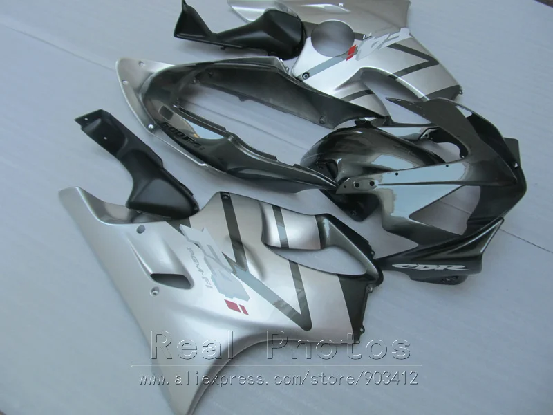 Дешевые инъекции Обтекатели кузова для Honda CBR600 F4I 04-07 Черный Серебристый