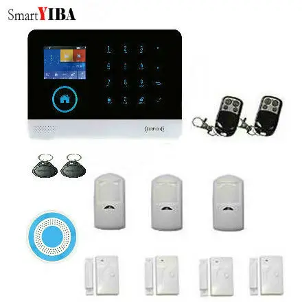 

SmartYIBA Home Security Alarm System Wireless Wifi GSM Remote Control Intelligent WiFi H Burglar Alarm House Business Auto Dial