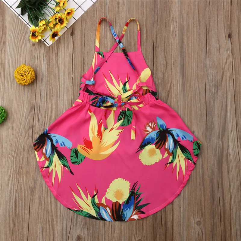 От 2 до 6 лет красные детские платья без рукавов с принтом для девочек небесные