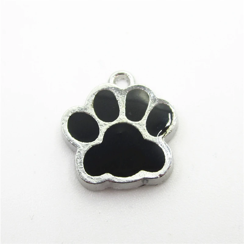 

Hot Sale 20pcs Black Dog Paw Charms Dangle Charms Lobster Clasp Charms DIY Bracele&bangles Jewelry Accessory Floating Charm