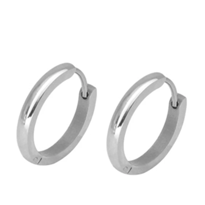SHE WEIER punk stainless steel earrings titanium hoops gold men earring hoop charms circle round fashion jewelry | Украшения и